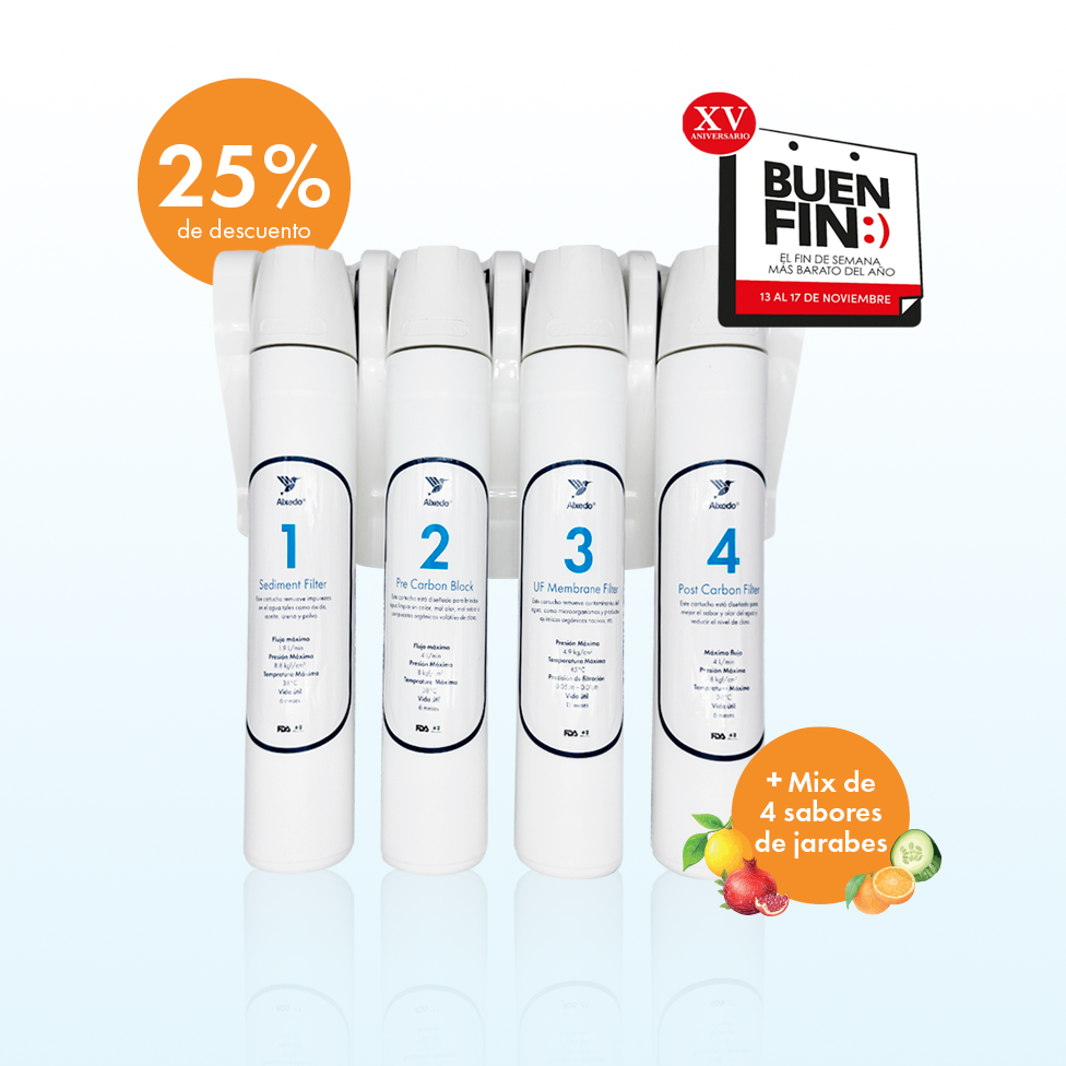 ALX Eco – Purificador con Ultrafiltración | 4 Etapas + Mix 4 Jarabes Alxedo De Regalo