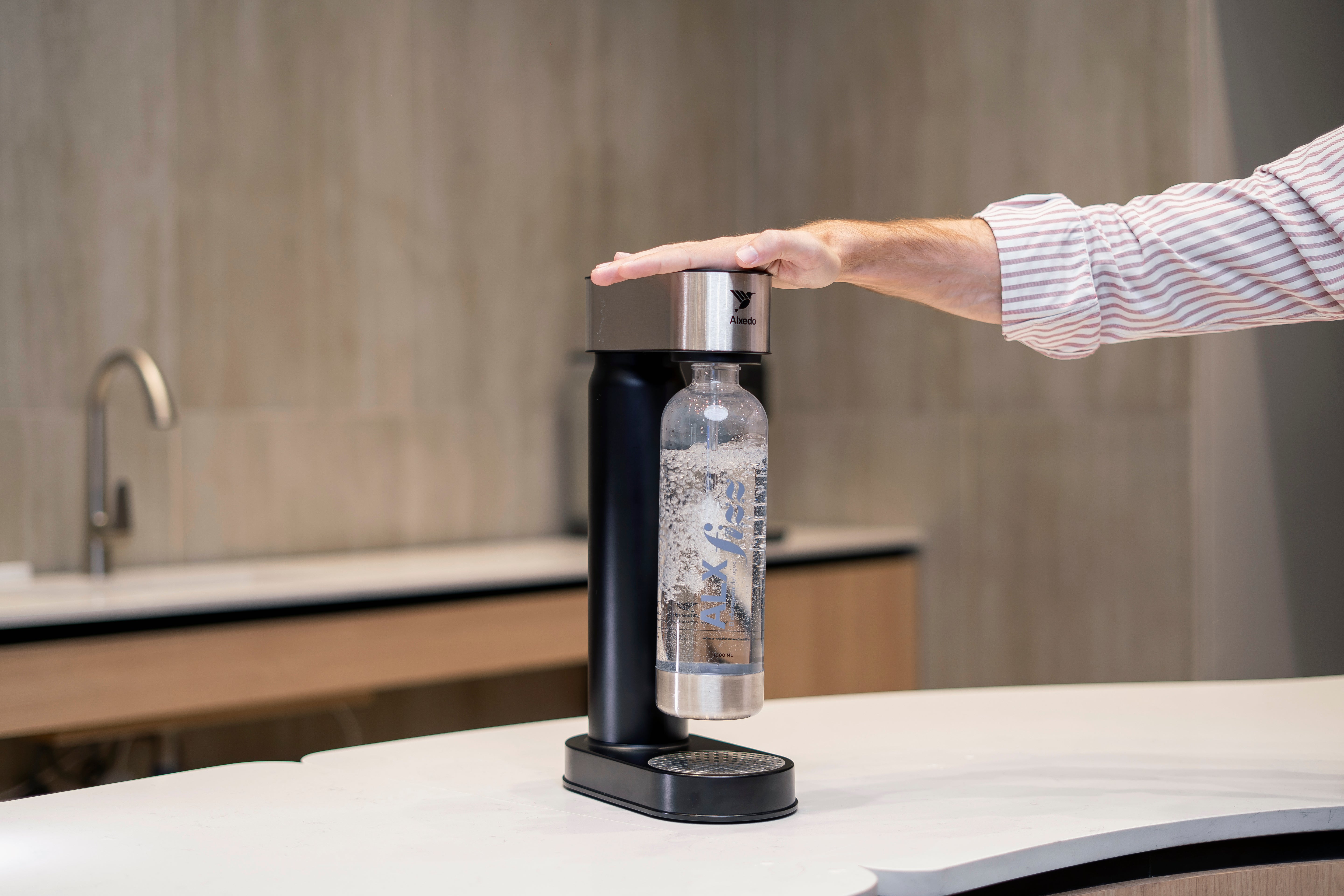 ALXfizz - Gasificador De Agua + Botella fizz Ajolote 1000 ml + Tarjeta de Regalo