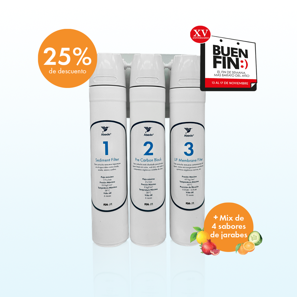 ALX Eco – Purificador con Ultrafiltración | 3 Etapas + Mix 4 Jarabes Alxedo De Regalo