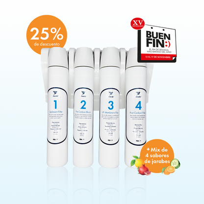ALX Eco – Purificador con Ultrafiltración | 4 Etapas + Mix 4 Jarabes Alxedo De Regalo