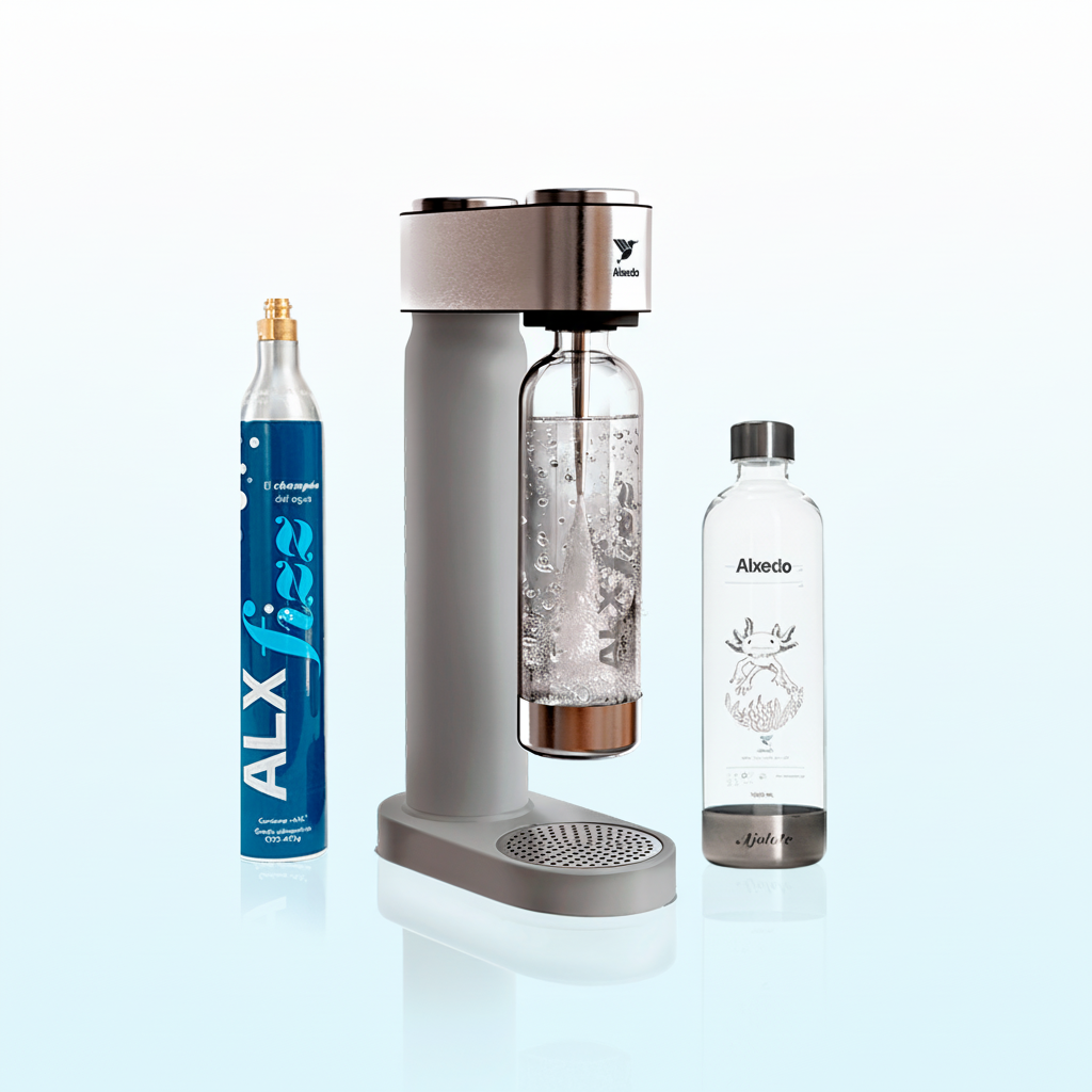 ALXfizz - Gasificador De Agua + Botella fizz Ajolote 1000 ml